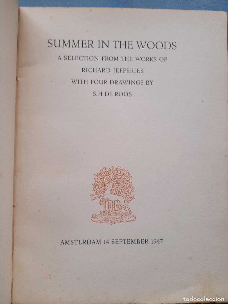 Libros de segunda mano: SUMMER IN THE WOODS A selection from the works of Richard Jefferies Edition 1947