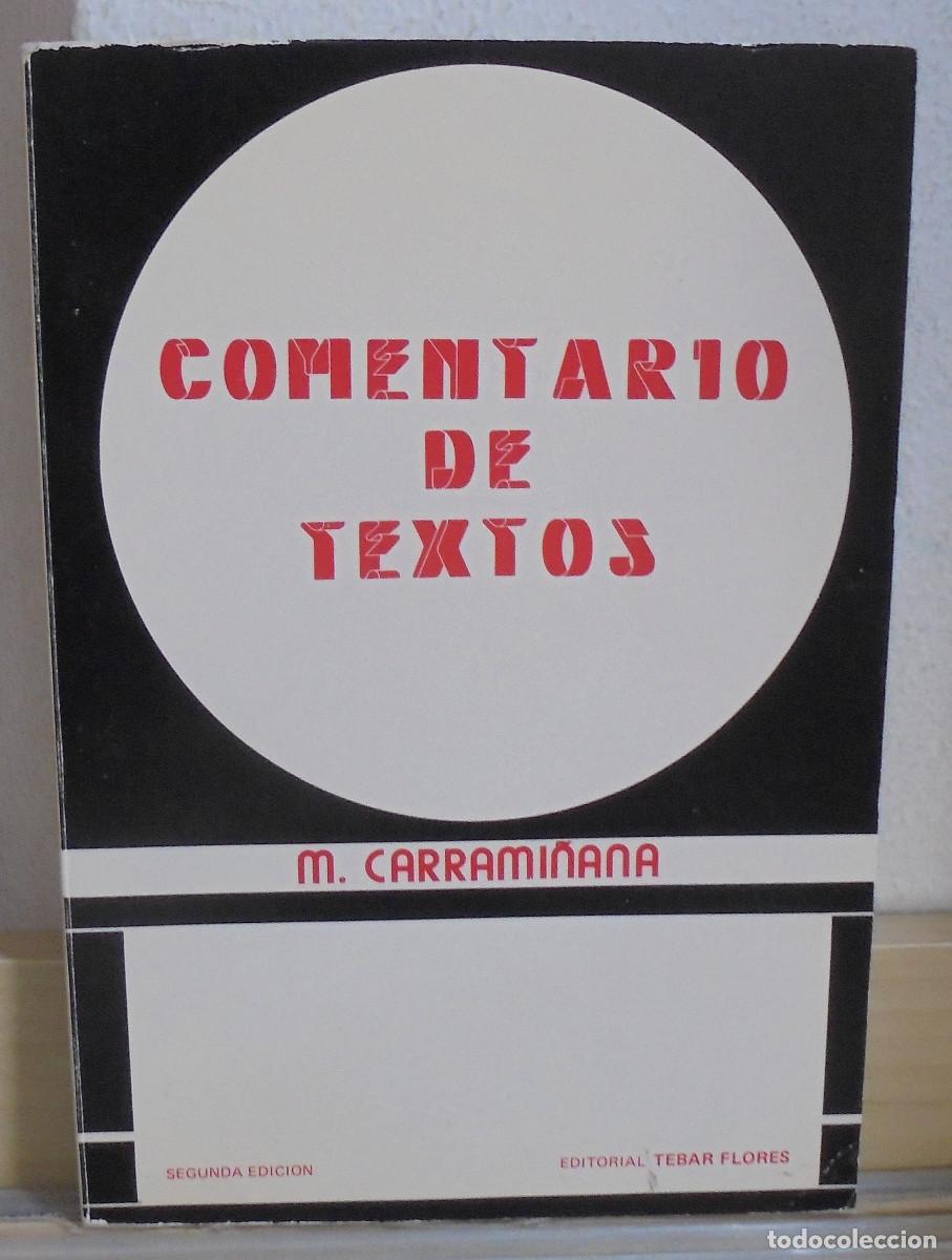 Libros de segunda mano: Comentario de textos. M. Carrami&ntilde;ana