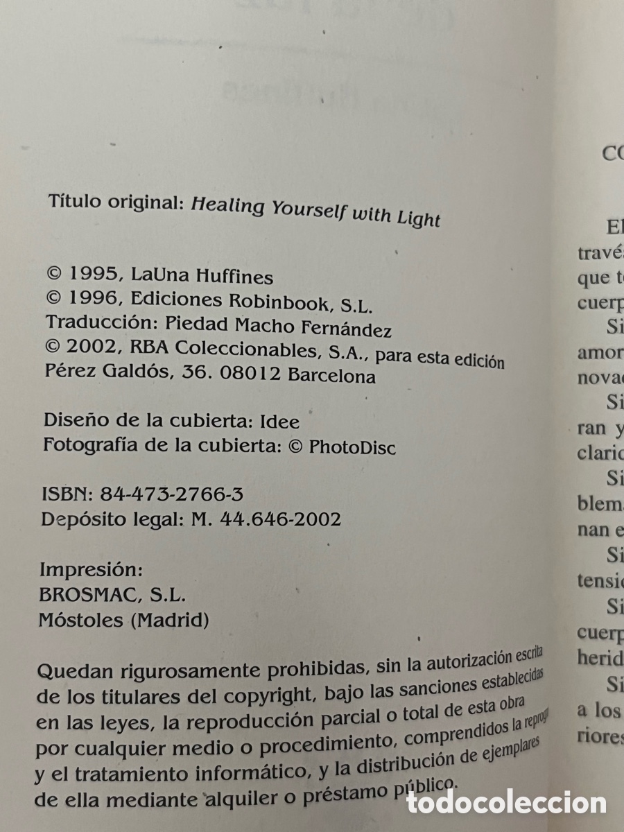 Libros de segunda mano: Libro El poder de curaci&oacute;n de la luz - Launa Huffines - Foto 5