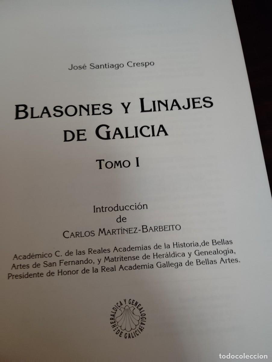 Libros de segunda mano: BLASONES Y LINAJES DE GALICIA, de JOSE SANTIAGO CRESPO, tomo I.