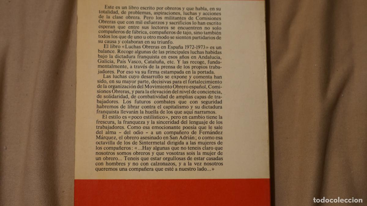 Libros de segunda mano: Luchas obreras en Espa&ntilde;a 1972-1973 - CCOO - Foto 3