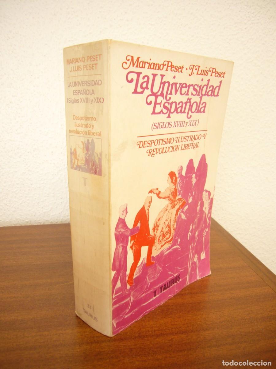 Libros de segunda mano: LA UNIVERSIDAD ESPA&Ntilde;OLA (SIGLOS XVIII Y XIX) TAURUS, 1974. MARIANO & J. LUIS PESET. RARO.