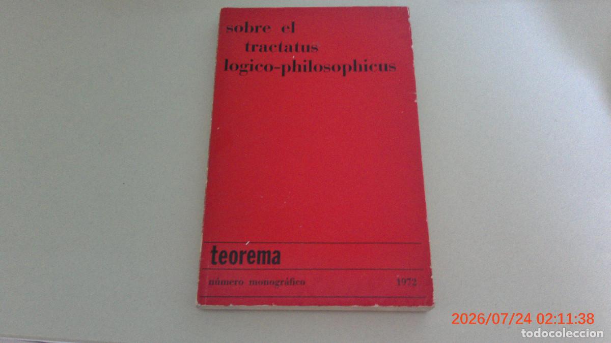Libros de segunda mano: TEOREMA. SOBRE EL TRACTATUS L&Oacute;GICO-PHILOSOPHICUS - VVAA - Foto 1