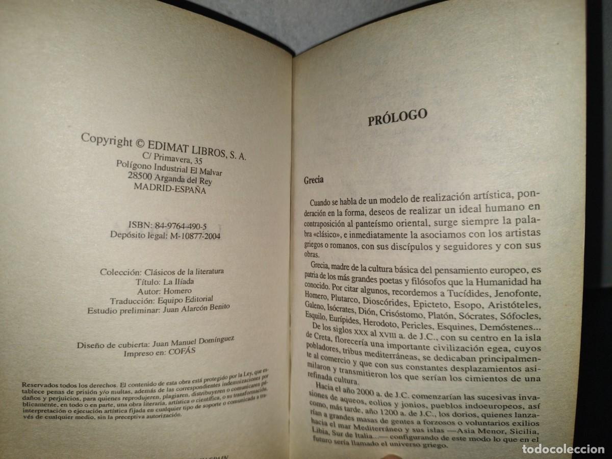 Libros de segunda mano: 196- La Il&iacute;ada. Homero - Edimat Libros, S. A. - 2004 - Foto 6