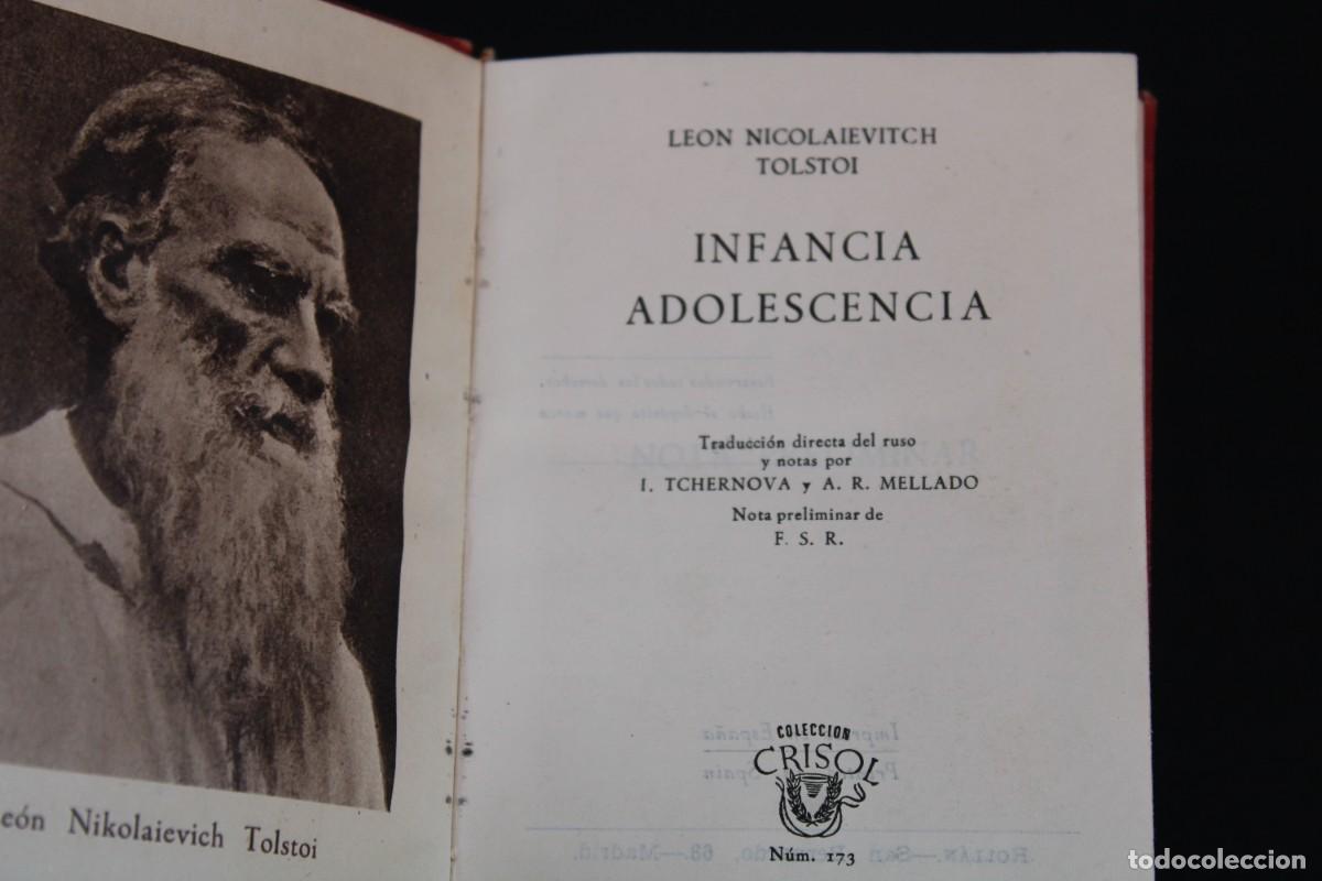 Libros de segunda mano: AGUILAR- Crisol n&ordm; 173 / INFANCIA ADOLESCENCIA / TOLSTOI / 1946