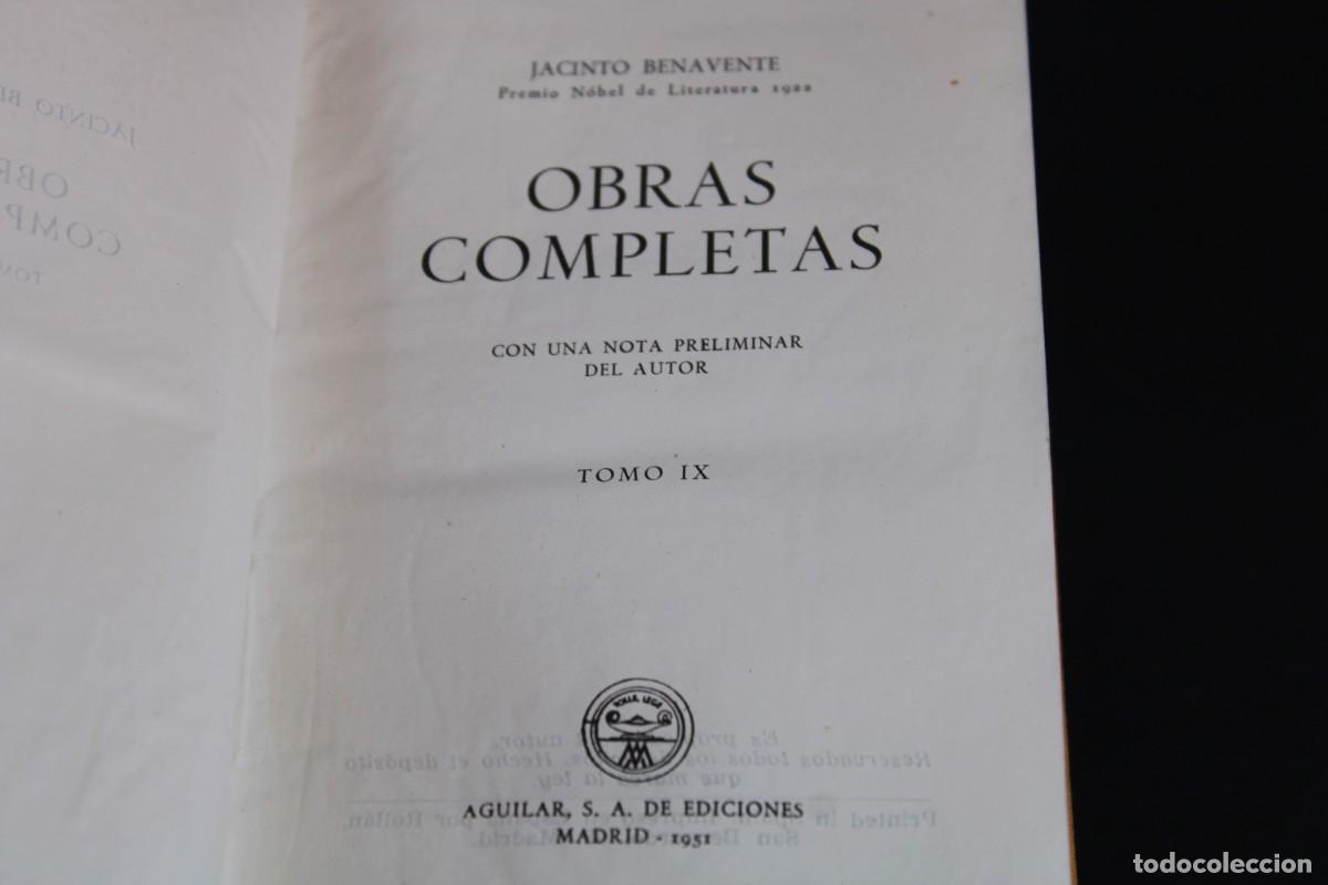 Libros de segunda mano: AGUILAR / OBRAS COMPLETAS / JACINTO BENAVENTE / TOMO IX / 1951
