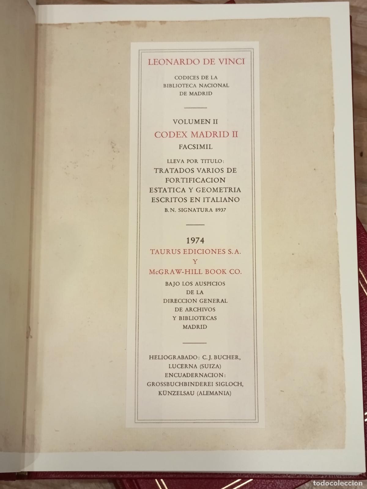 Libros de segunda mano: 1974 - LEONARDO DA VINCI. C&oacute;dices Madrid. Cinco libros en caja - Foto 14