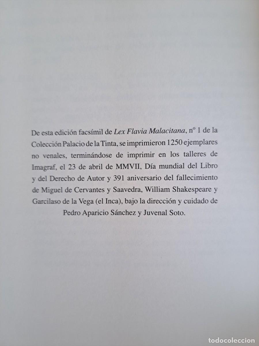 Libros de segunda mano: RAFAEL LEON Y ALFONSO CANALES - LEX FLAVIA MALACITANA - FACSIMIL 2007 - Foto 5