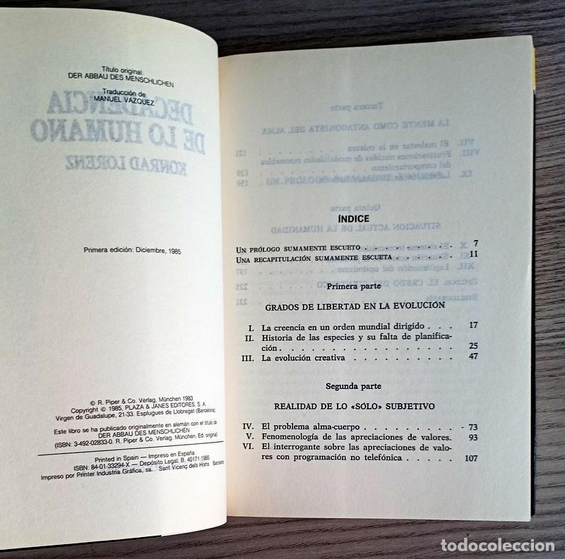 Libros de segunda mano: DECADENCIA DE LO HUMANO - KONRAD LORENZ - Foto 2