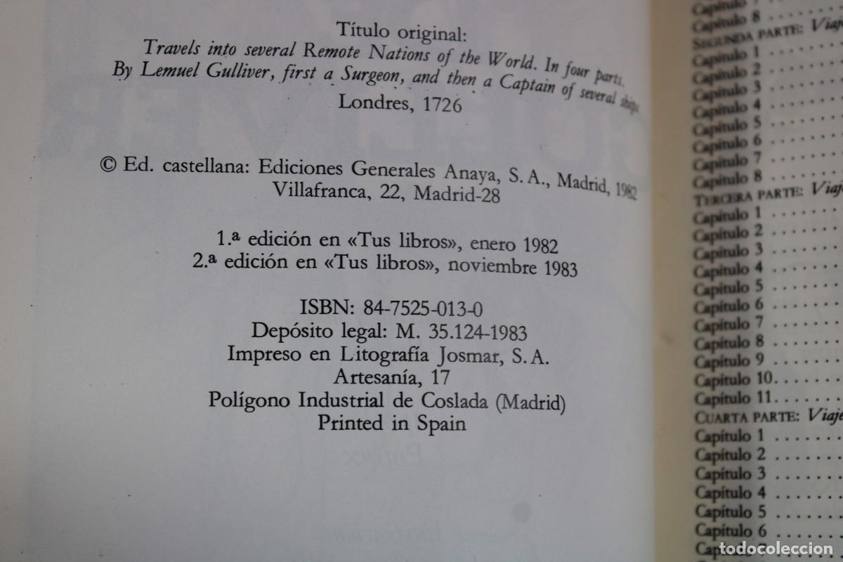 Libros de segunda mano: LOS VIAJES DE GULLIVER / JONATHAN SWIFT / ANAYA - Foto 2