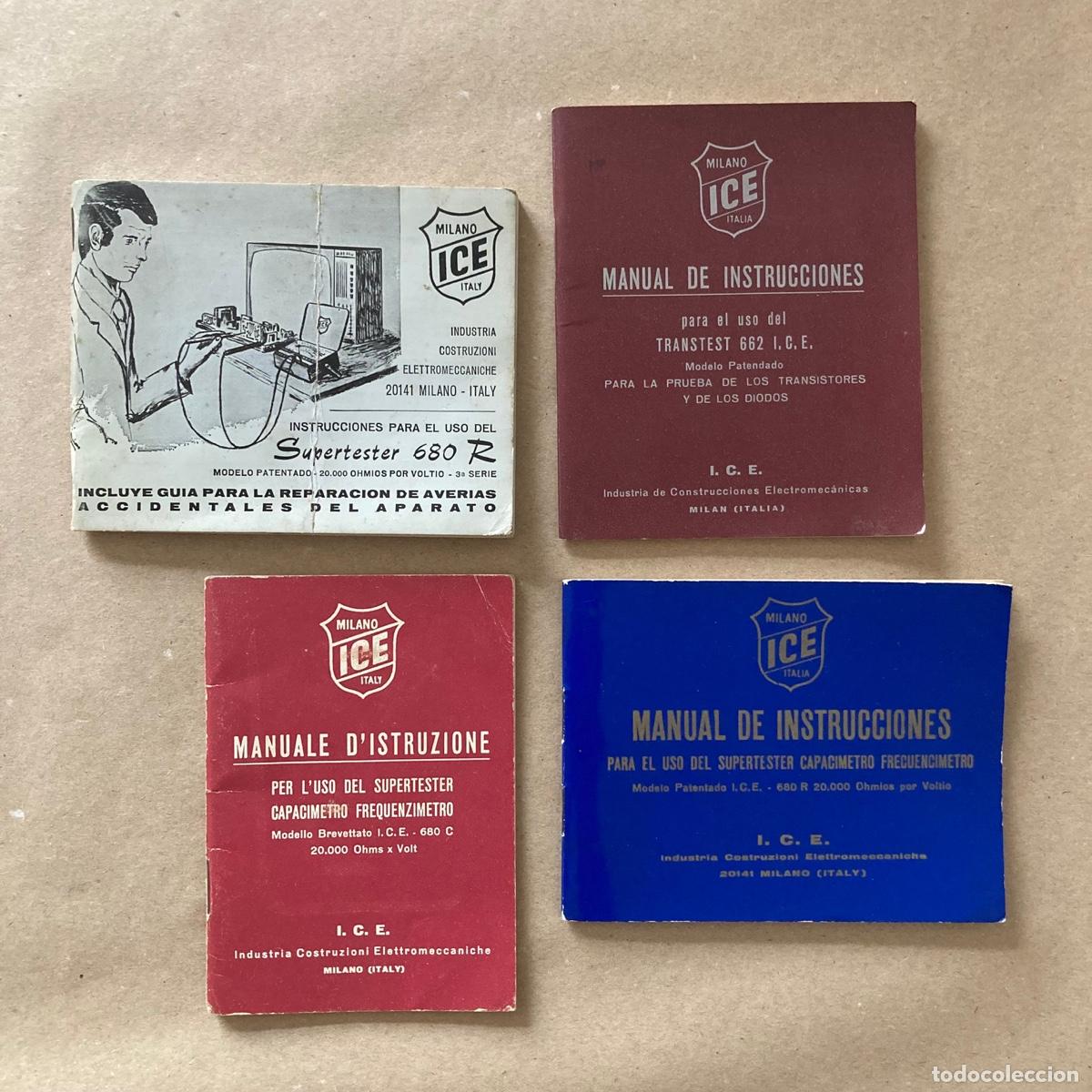 Libros de segunda mano: MILANO ICE ITALY, MANUAL INSTRUCCIONES, SUPERTESTER 680R CAPACIMETRO FREQUENZIMETRO TRANSTEST 662