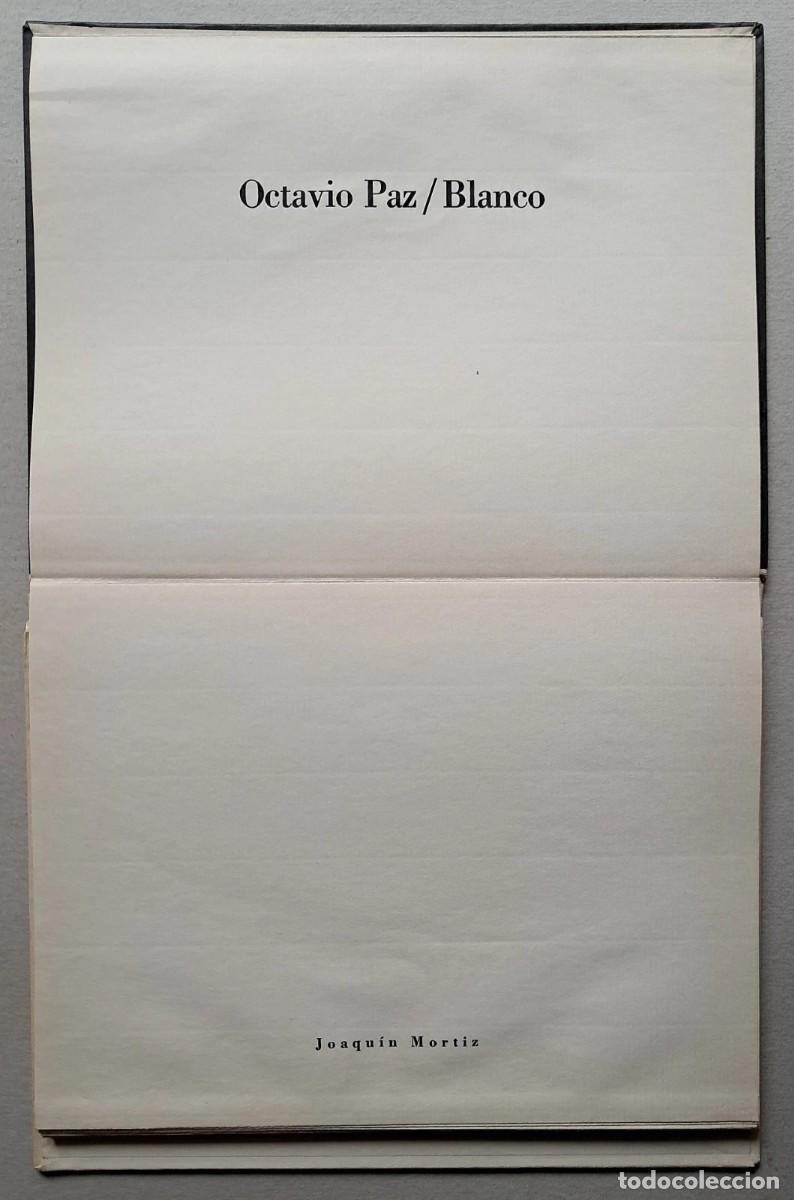Libros de segunda mano: Paz, Octavio - Blanco - Editorial Joaqu&iacute;n Moritz - Primera Edici&oacute;n - (1967) - Foto 2