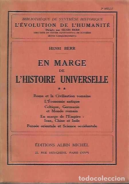 Livres d'occasion: En marge de l&rsquo;histoire universelle - Henri Berr