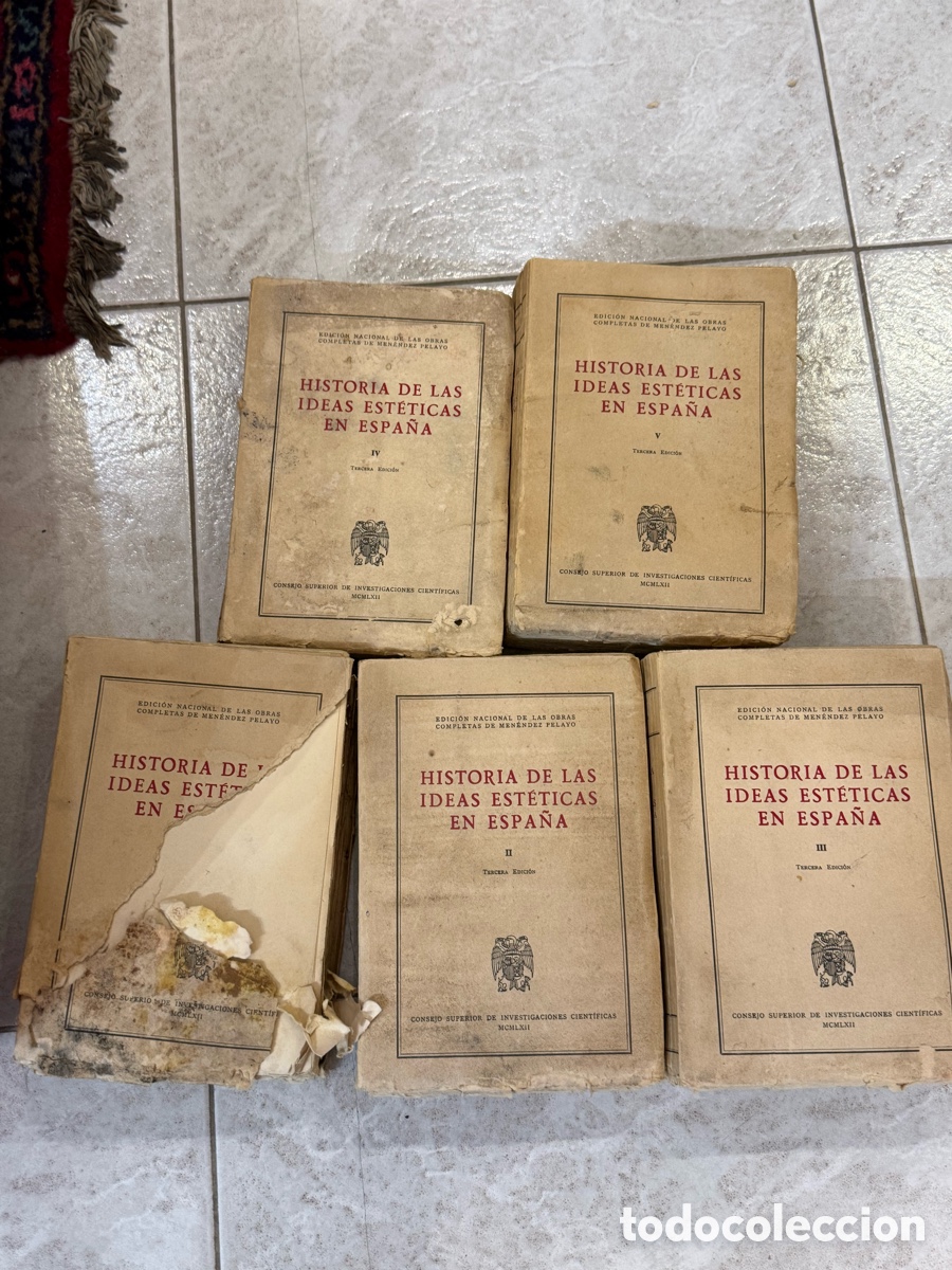 Libros de segunda mano: HISTORIA DE LAS IDEAS EST&Eacute;TICAS EN ESPA&Ntilde;A. Cinco tomos - MARCELINO MEN&Eacute;NDEZ PELAYO (CSIC, 1962)