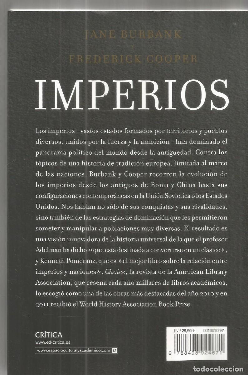 Libros de segunda mano: JANE BURBANK/ FREDERICK COOPER. IMPERIOS. CRITICA. - Foto 2