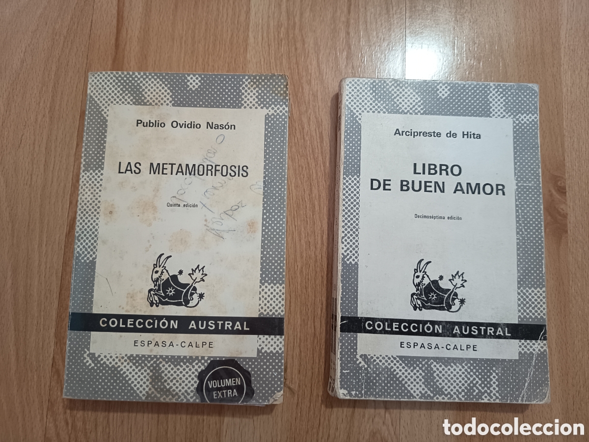 Libros de segunda mano: Lote 2 Libros Colecci&oacute;n Austral: Las Metamorfosis (N&ordm; 1326) + Libro de Buen Amor (N&ordm; 98)