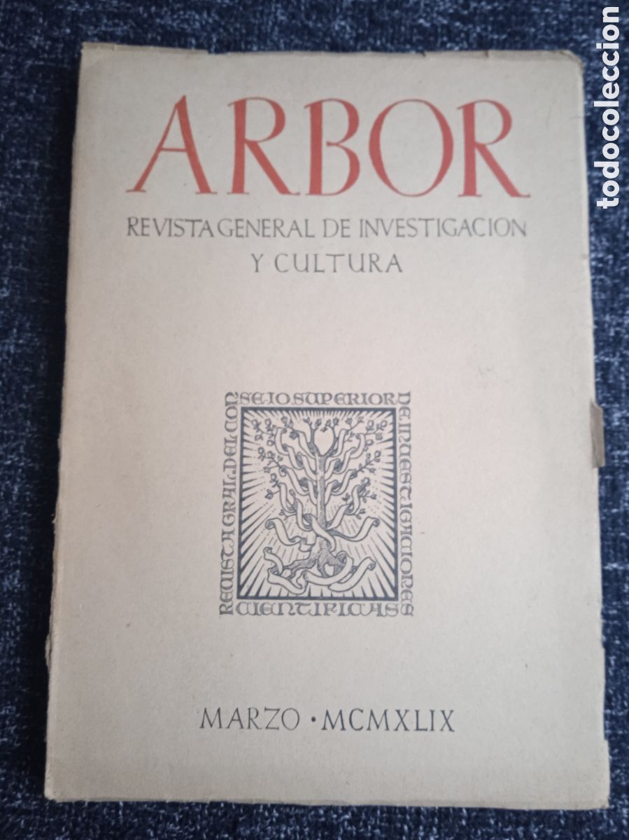 Libros de segunda mano: Arbor. Revista general de investigaci&oacute;n y cultura. - MARZO 1949