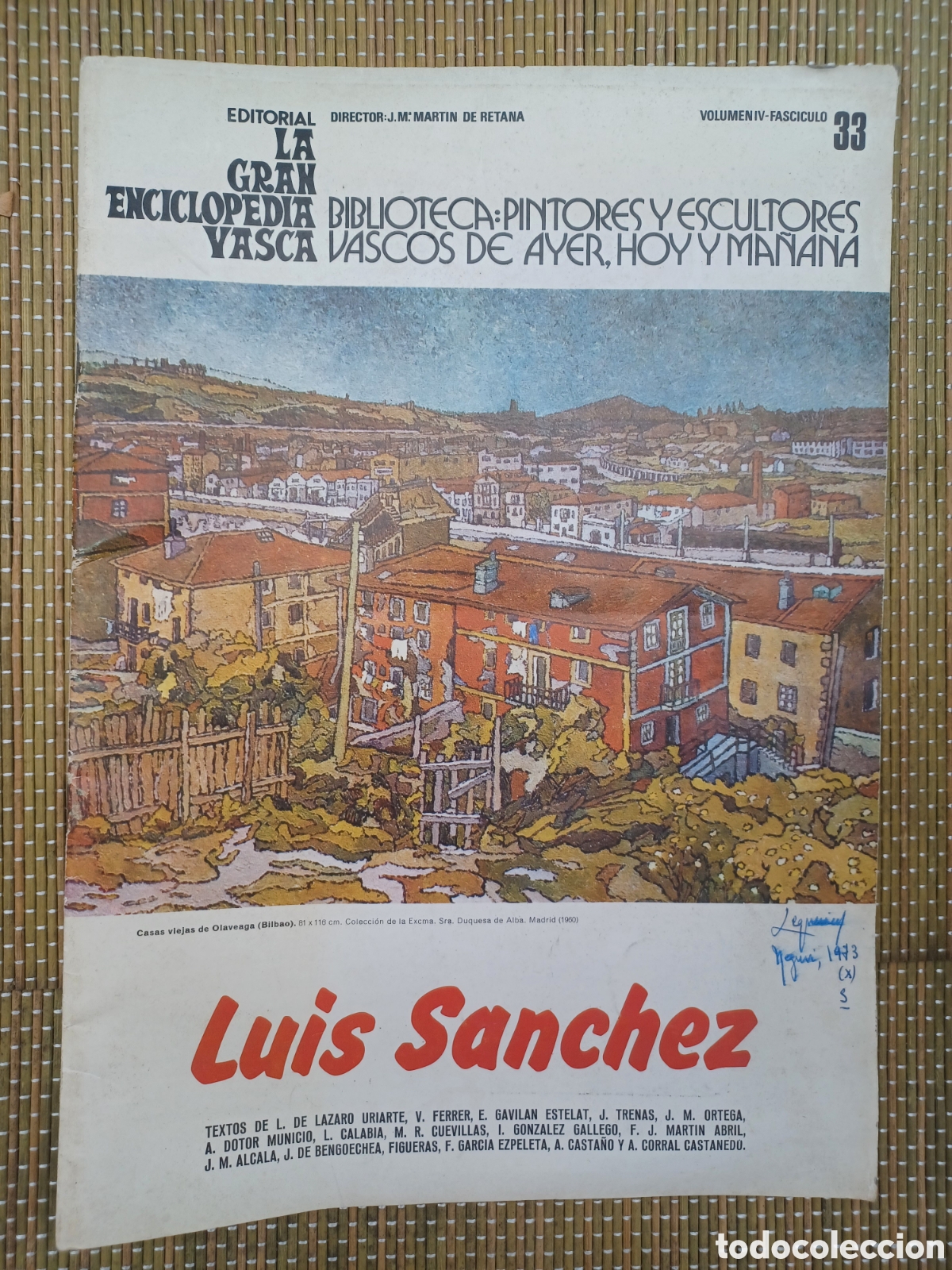 Libros de segunda mano: LUIS SANCHEZ,33,PINTORES Y ESCULTORES VASCOS, GRAN ENCICLOPEDIA VASCA