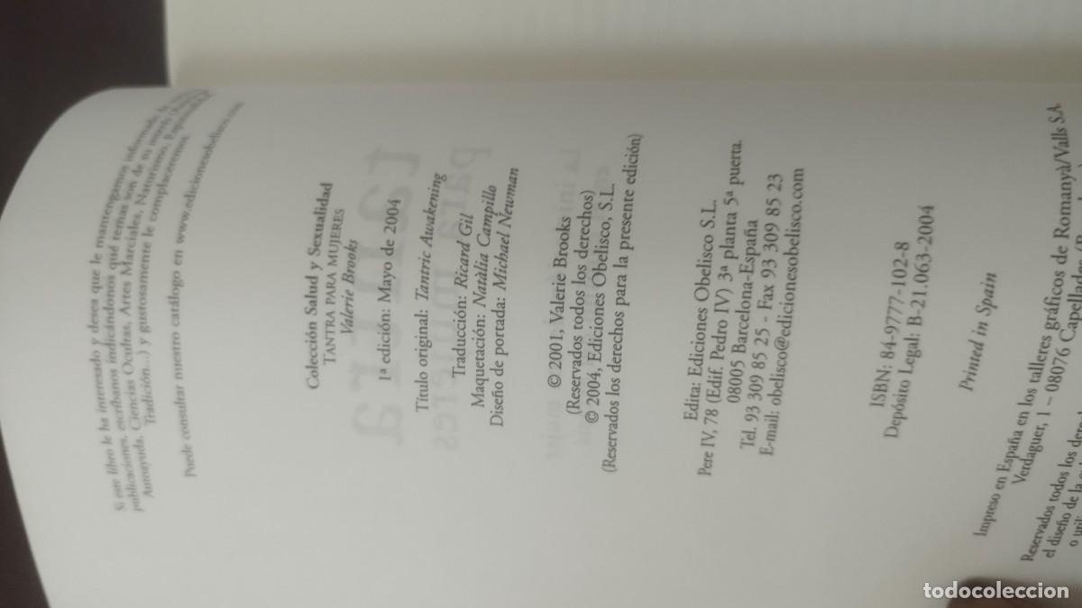 Libros de segunda mano: TANTRA PARA MUJERES / / Z600 / OBELISCO - Foto 8