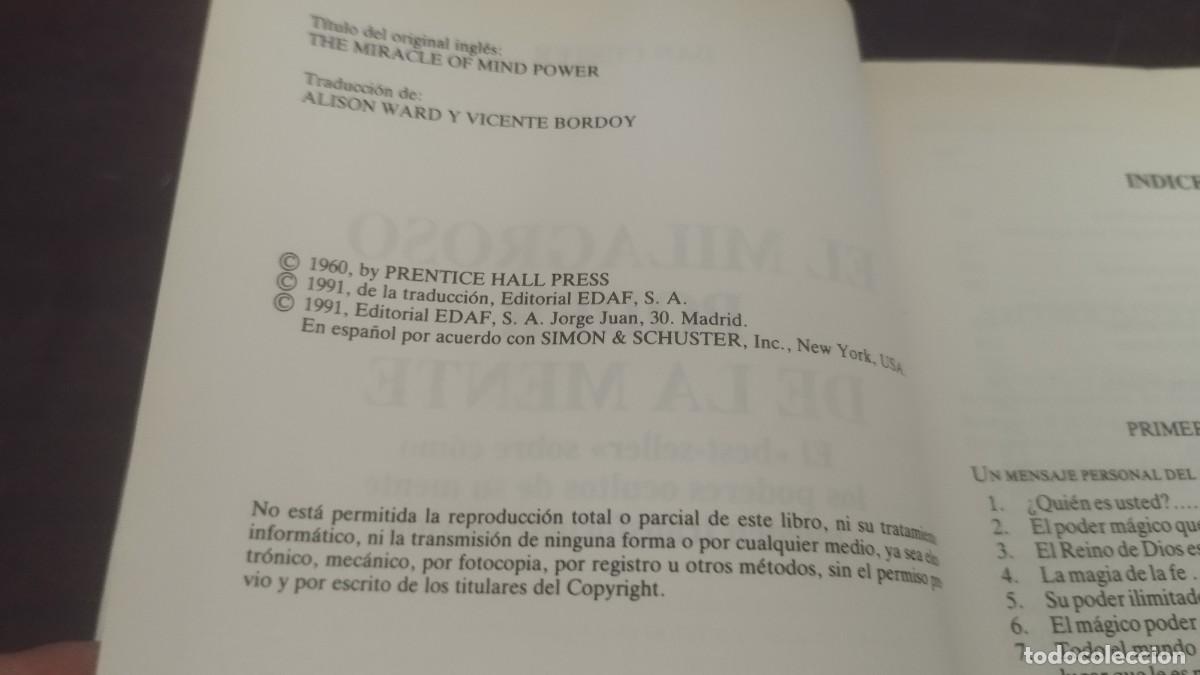 Libros de segunda mano: EL MILAGROSO PODER DE LA MENTE / DAN CUSTER / ZUX 31 / EDAF - Foto 7