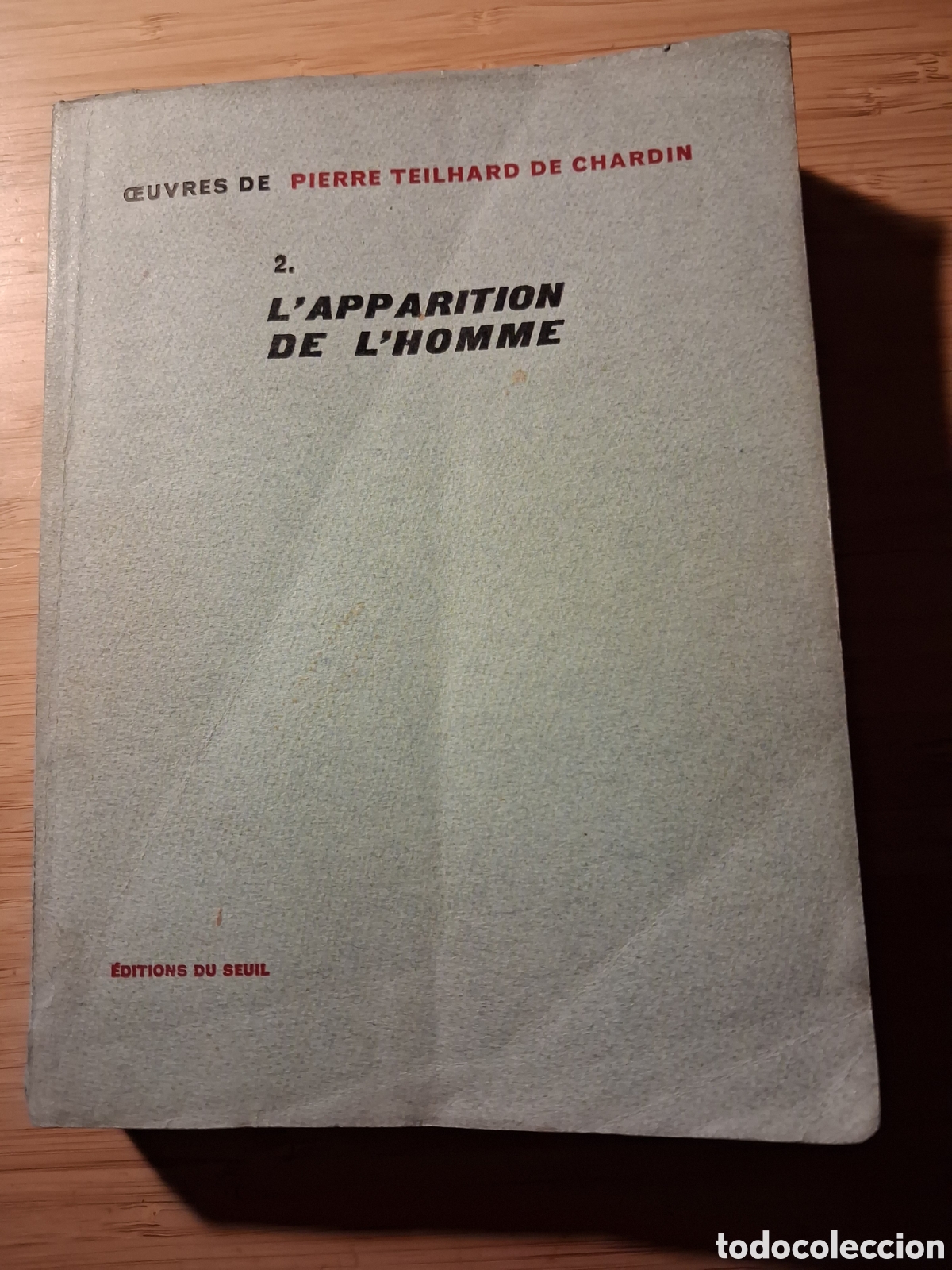 Libros de segunda mano: (franc&eacute;s) L'apparition de l'homme - Pierre Teilhard de Chardin (Seuil 1956)