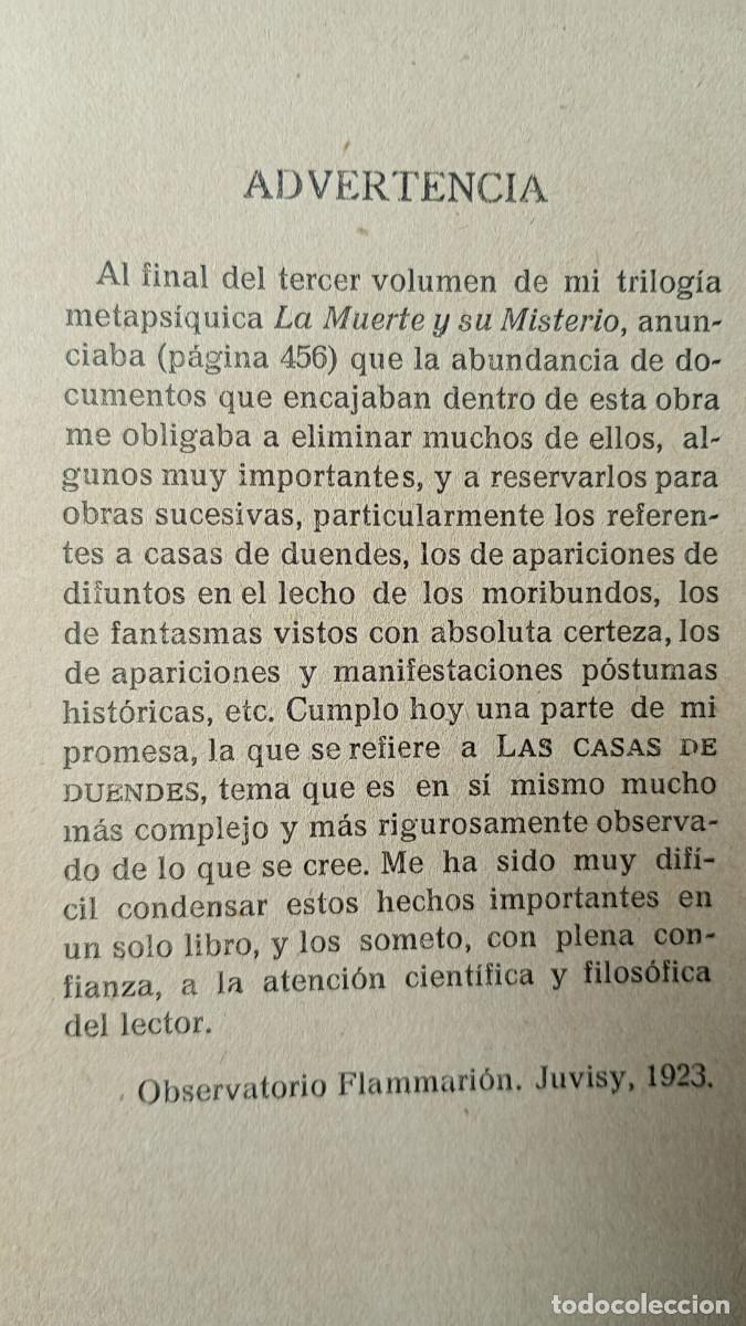 Libros de segunda mano: LAS CASAS DE DUENDES. CAMILO FLAMMARION - Foto 3