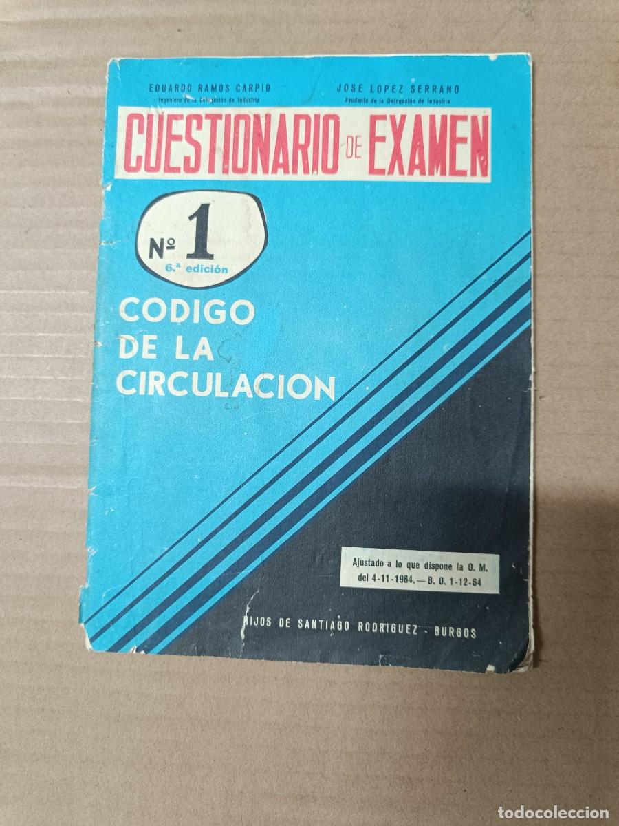 Libros de segunda mano: ANTIGUO LIBRITO, CUESTIONARIO DE EXAMEN CODIGO DE CIRCULACION 1964, CARNET DE CONDUCIR -P28