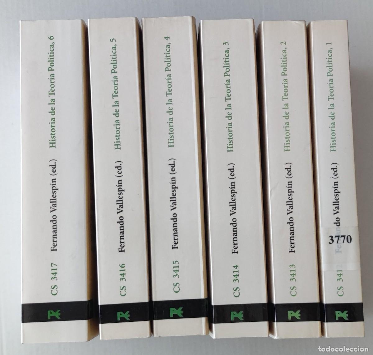 Libros de segunda mano: HISTORIA DE LA TEOR&Iacute;A POL&Iacute;TICA (OBRA COMPLETA 6 VOL&Uacute;MENES) - FERNANDO VALLESP&Iacute;N - ALIANZA EDITORIAL