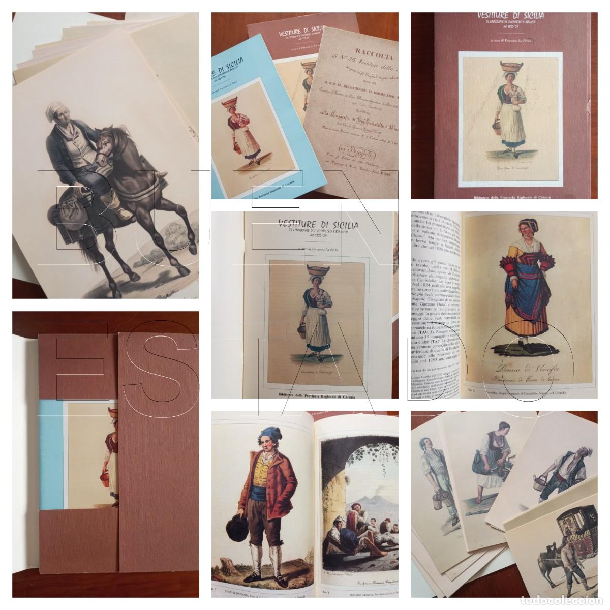 Libros de segunda mano: 36 LAMINAS VESTITURE DI SICILIA FACSIMIL Y ESTUDIO EN CARPETA VICENZO LA FERLA 1 KILO LG14
