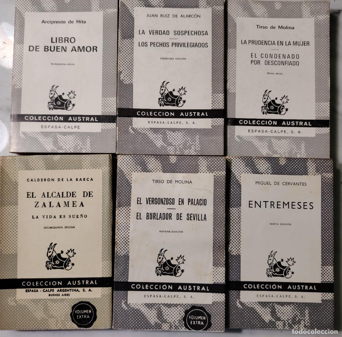 Libros de segunda mano: Lote de 6 libros de la Colecci&oacute;n Austral (serie gris, cl&aacute;sicos)