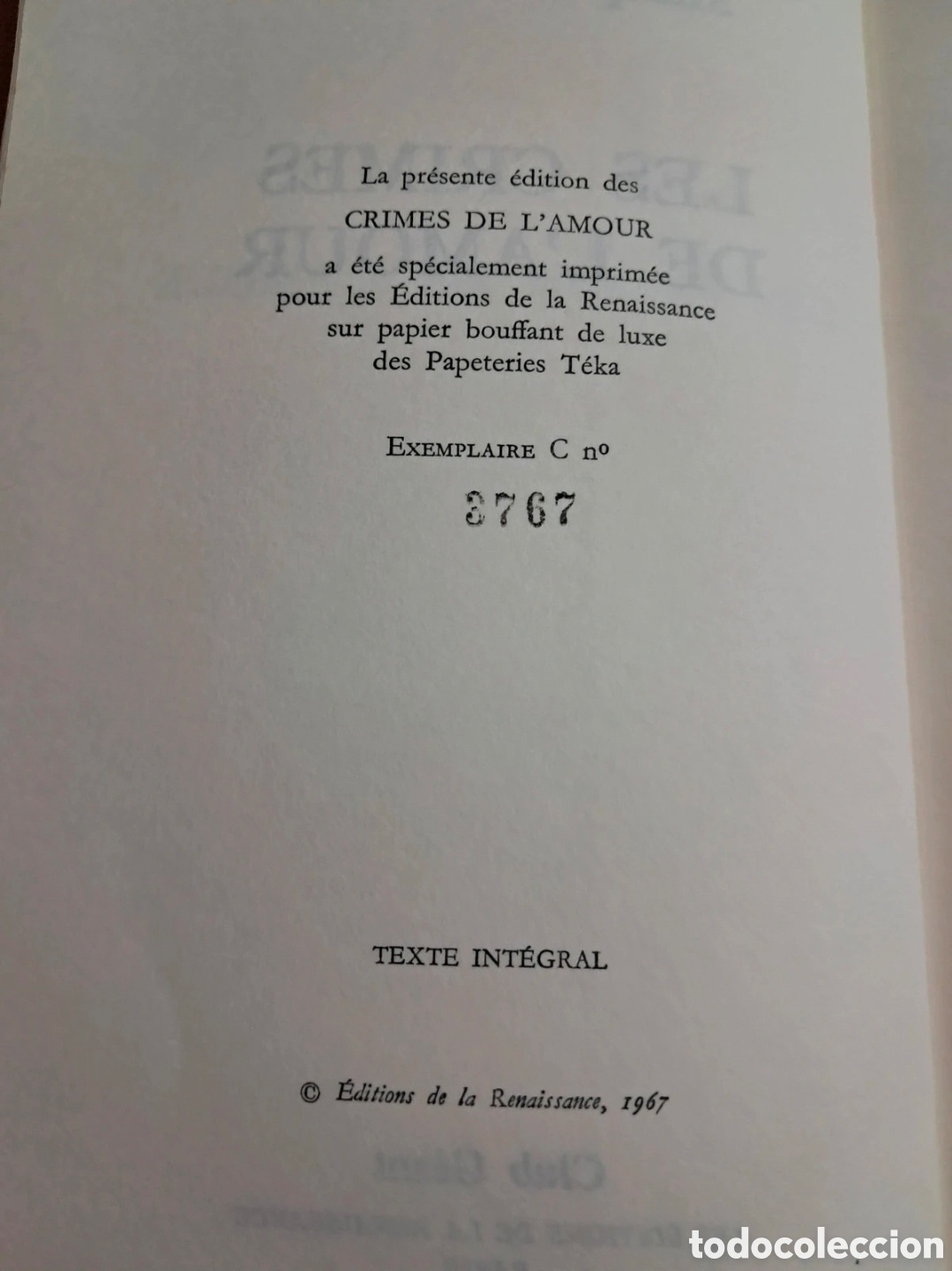 Libros de segunda mano: Libro Les crimes de Lamour libro vintage - Foto 2