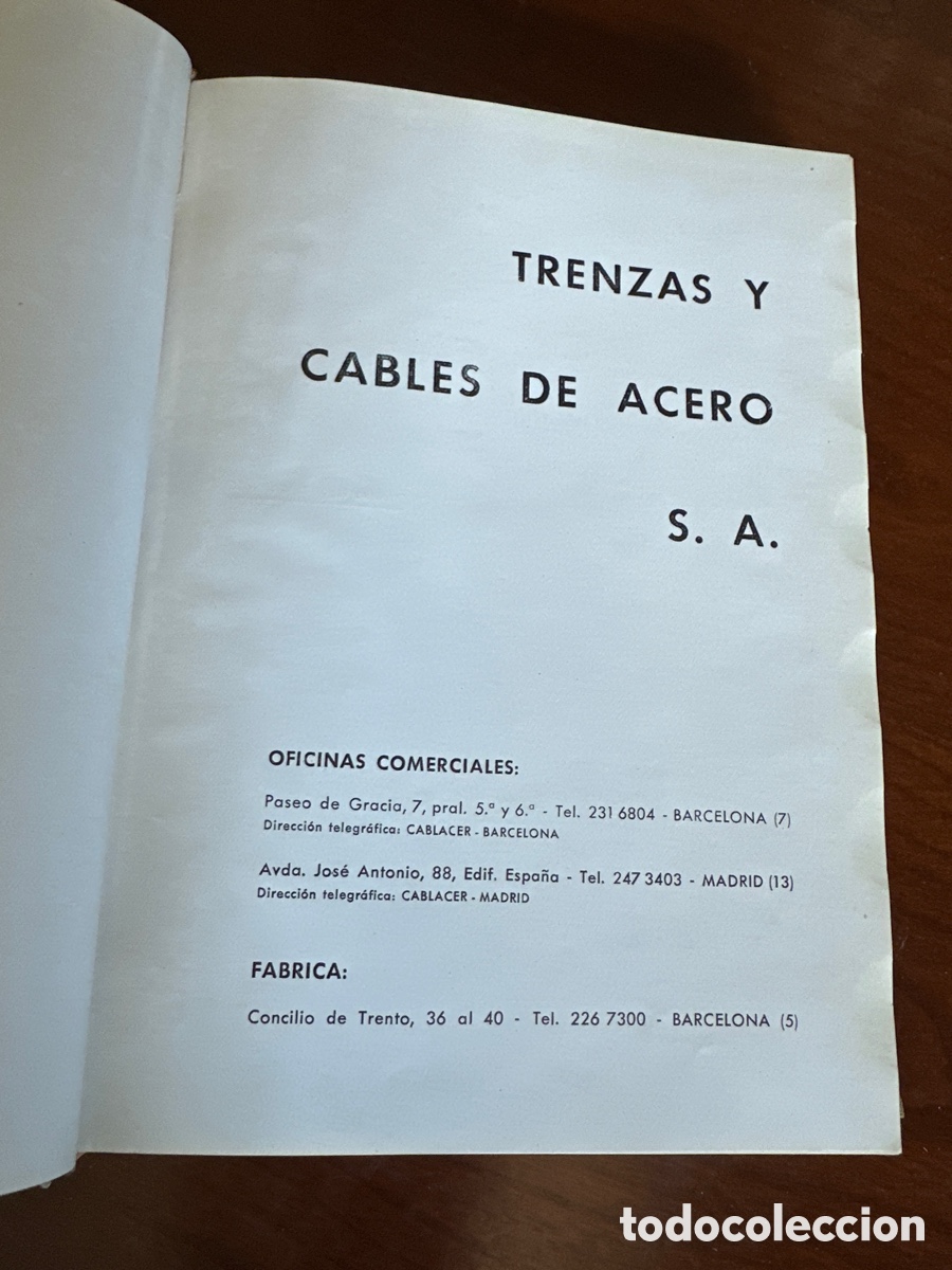 Libros de segunda mano: TRENZAS Y CABLES DE ACERO,. S.A., TYCSA, CATALOGO GENERAL - Foto 2