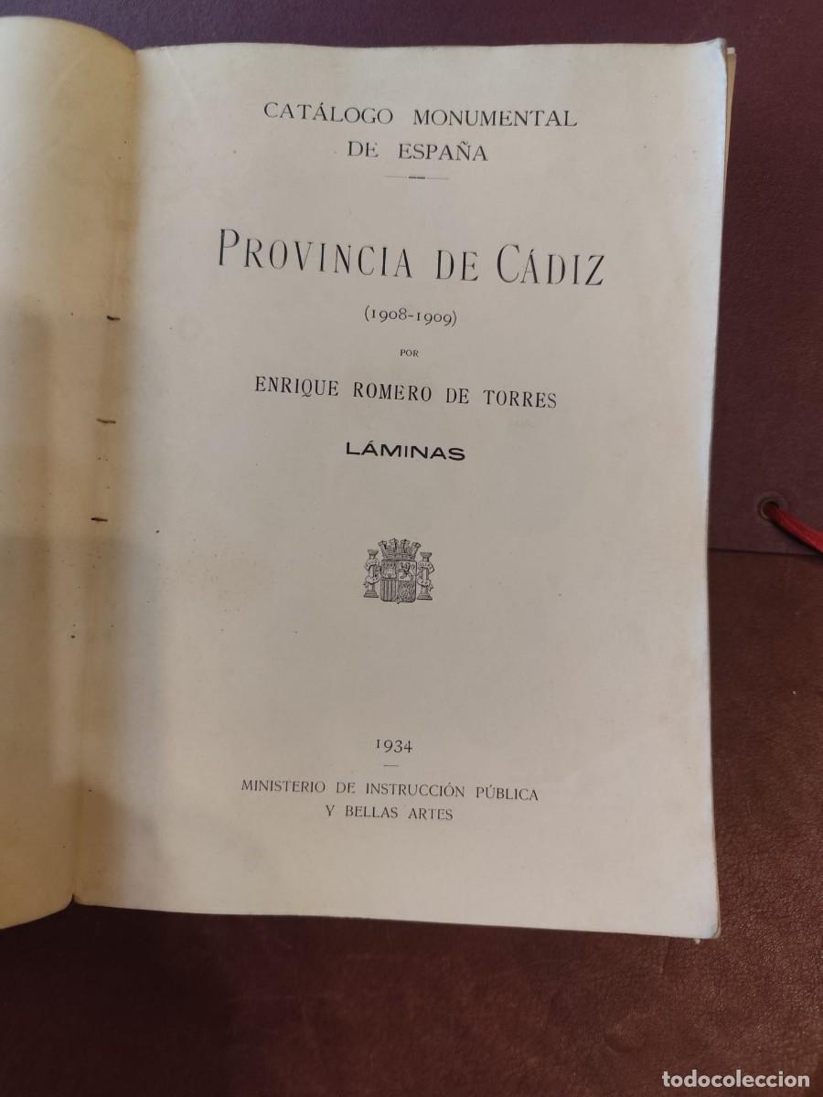 Libros de segunda mano: Enrique Romero de Torres. Cat&aacute;logo Monumental de Espa&ntilde;a: Provincia de Cadiz (1908-1909). LAMINAS,