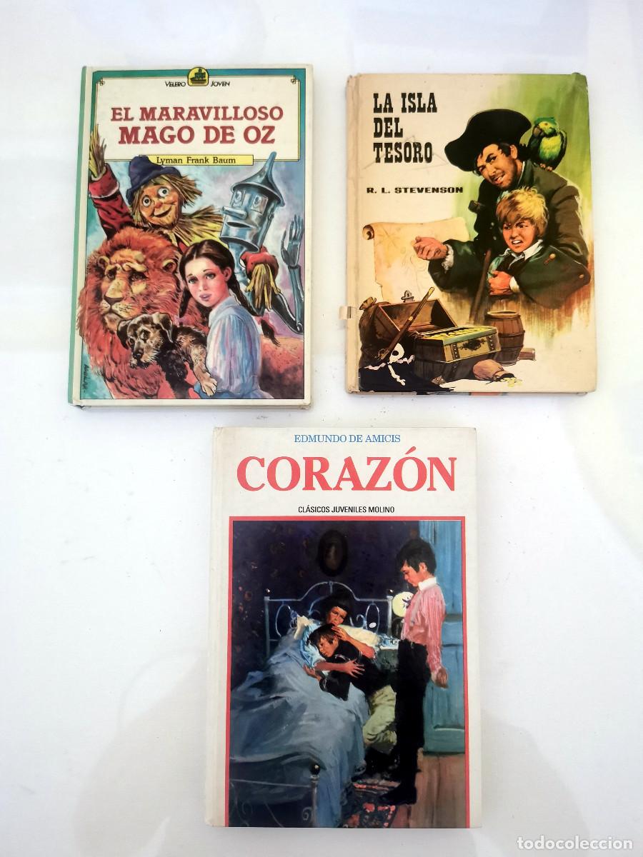 Libros de segunda mano: Coraz&oacute;n. Edmundo de Amicis. El Maravilloso mago de Oz Luman Frank Baum. La Isla del Tesoro Stevenson
