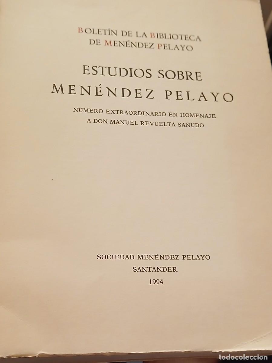 Libros de segunda mano: Estudios sobre Men&eacute;ndez Pelayo. En homenaje a Manuel Revuelta Sa&ntilde;udo