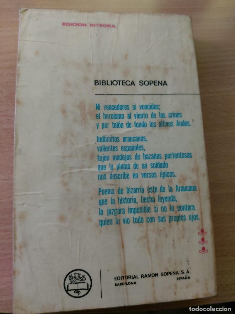 Libros de segunda mano: &rdquo;La Araucana&rdquo; - Alonso de Ercilla (Editorial Ram&oacute;n Sopena, Edici&oacute;n &Iacute;ntegra 1972) - Foto 2