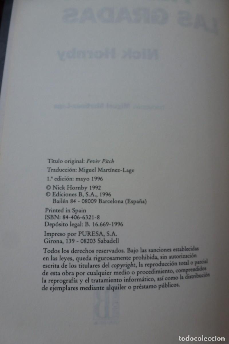 Libros de segunda mano: FIEBRE EN LAS GRADAS. NICK HORNBY. PRIMERA EDICI&Oacute;N 1996 - Foto 3