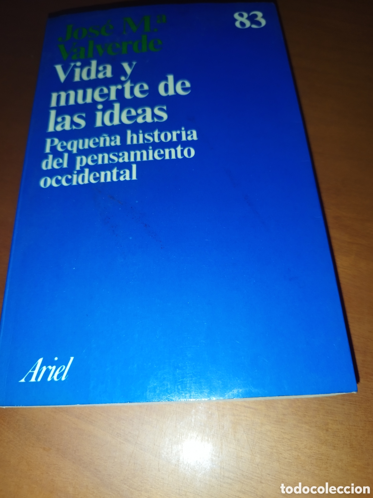 Libros de segunda mano: JOSE M&ordf; VALVERDE: VIDA Y MUERTE DE LAS IDEAS. PEQUE&Ntilde;A HISTORIA PENSAMIENTO OCCIDENTAL. ARIEL, 1985.