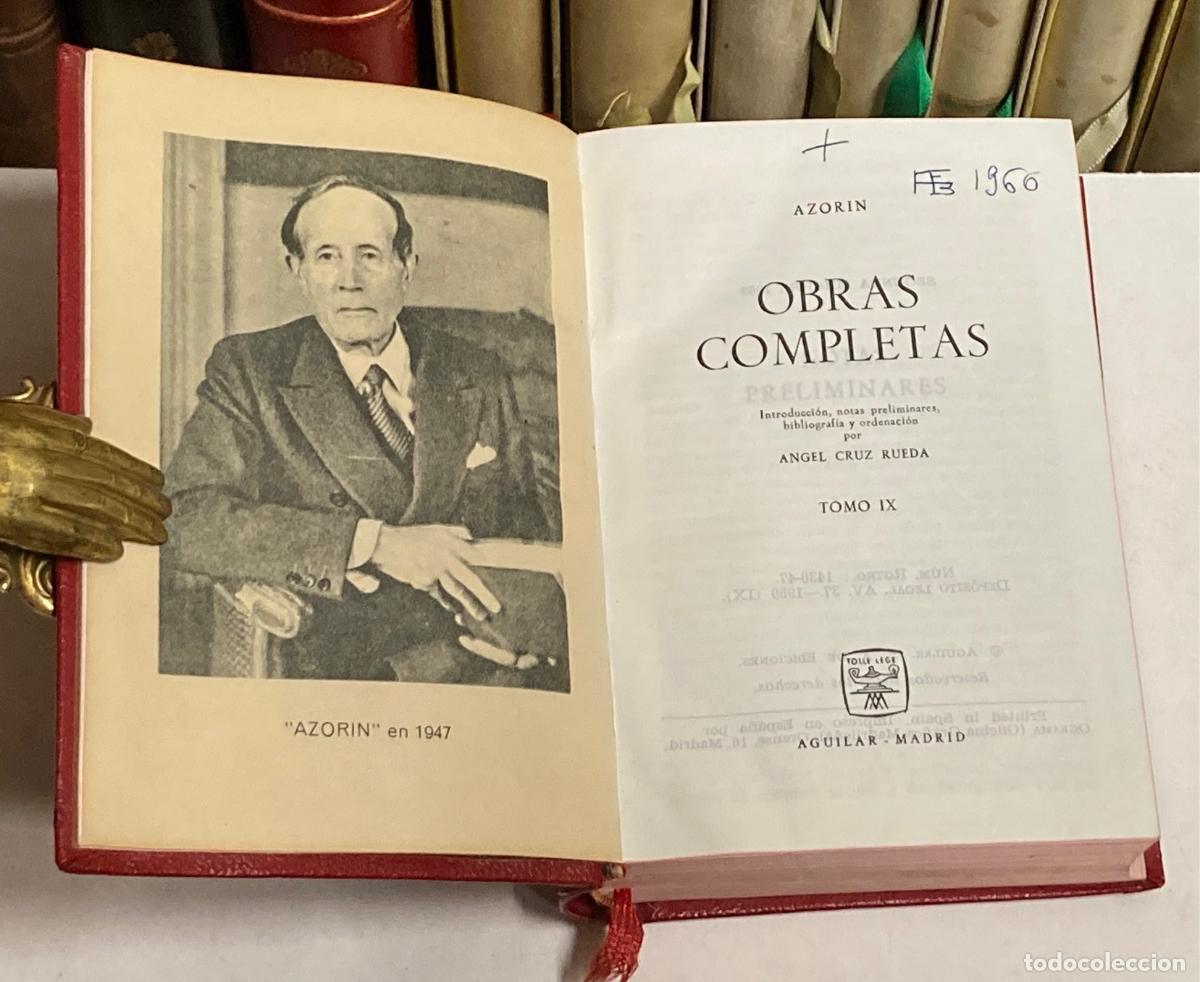 Libri di seconda mano: A&Ntilde;O 1963 - AZOR&Iacute;N. OBRAS COMPLETAS TOMO IX - AGUILAR COLECCI&Oacute;N JOYA 2&ordf; EDICI&Oacute;N