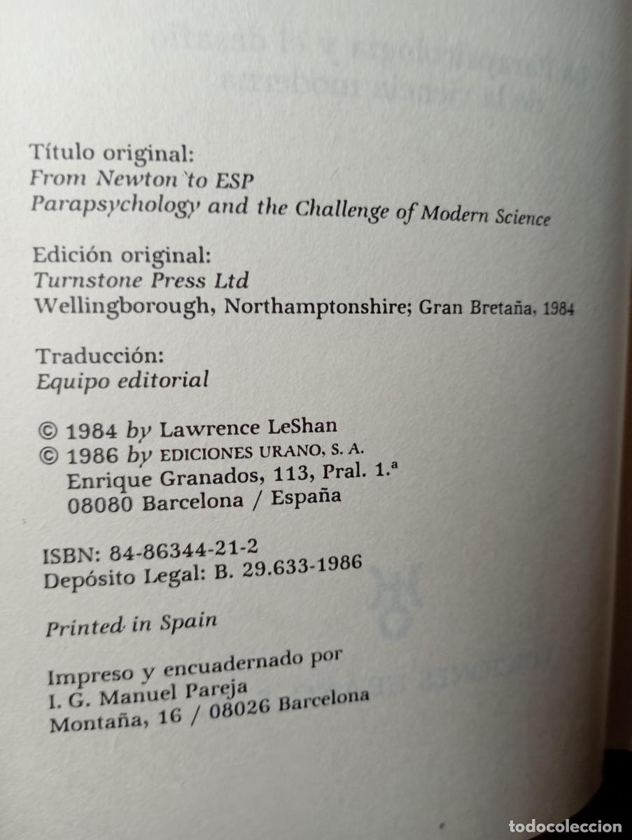 Libros de segunda mano: DE NEWTON A LA PERCEPCION EXTRA-SENSORIAL. LAWRENCE LESHAN - Foto 2