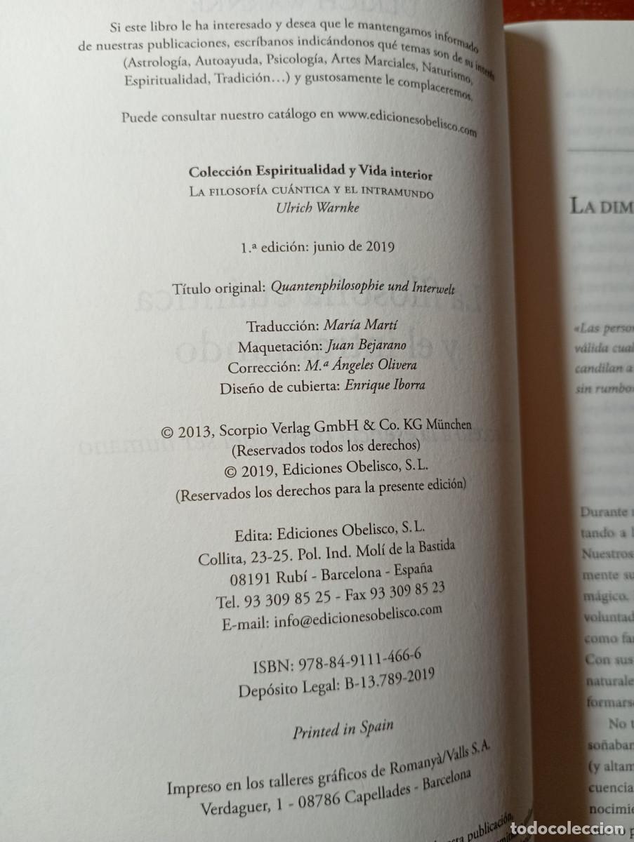 Libros de segunda mano: LA FILOSOFIA CUANTICA Y EL INTRAMUNDO. ULRICH WARNKE - Foto 2