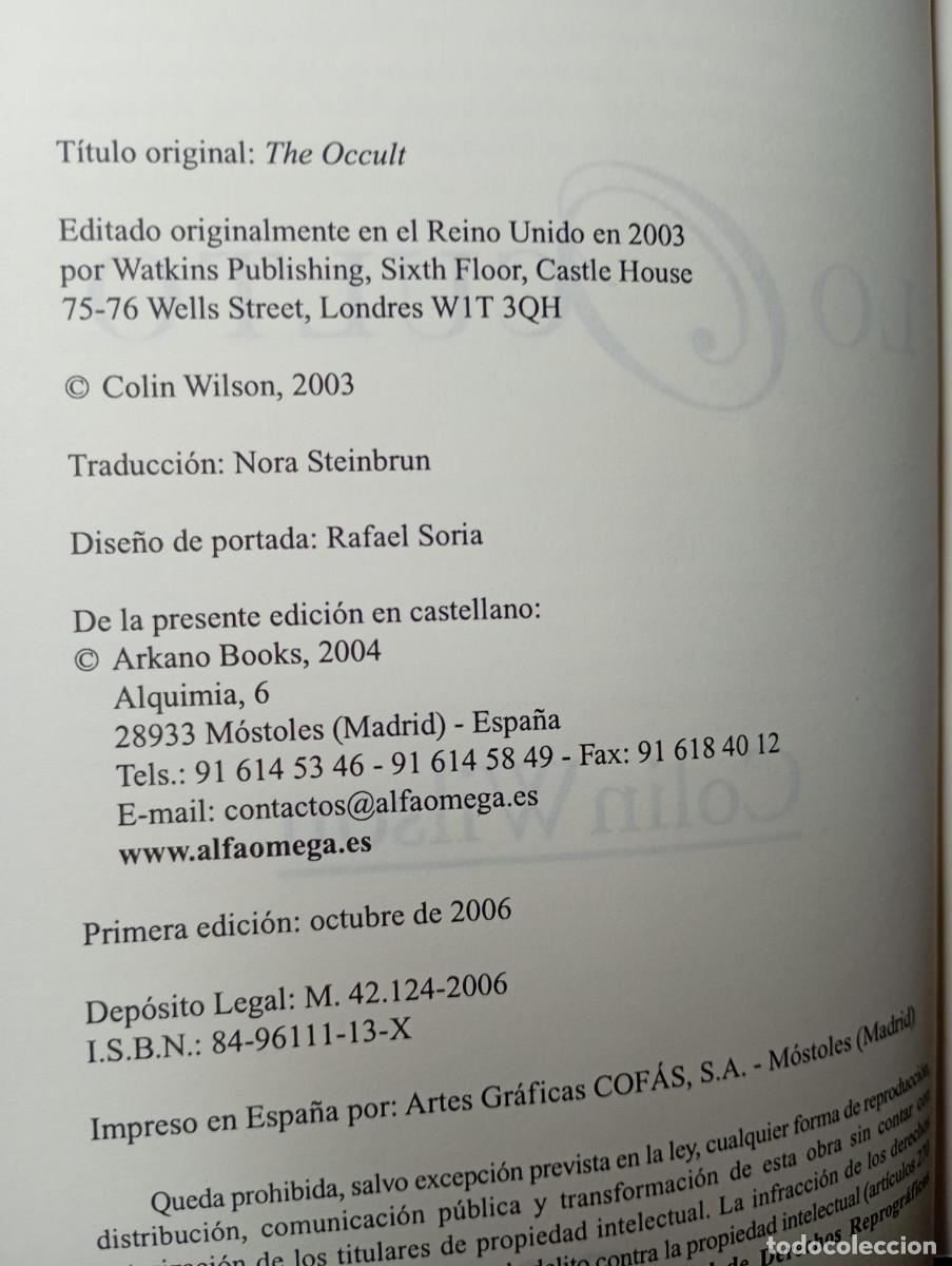 Libros de segunda mano: LO OCULTO. COLIN WILSON - Foto 2