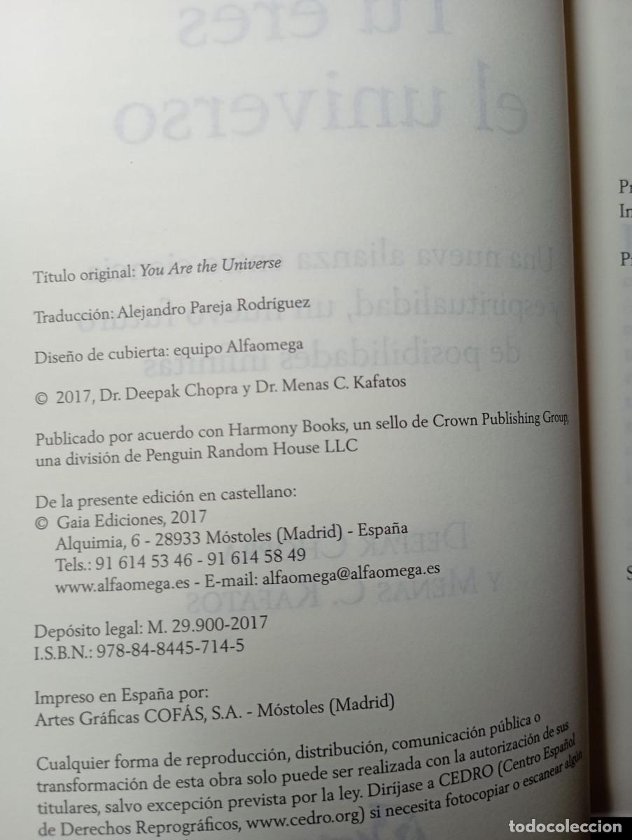 Libros de segunda mano: TU ERES EL UNIVERSO. DEEPAK CHOPRA - Foto 2