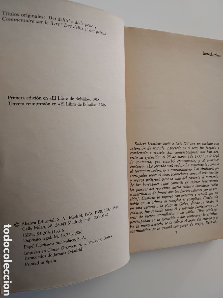Libros de segunda mano: CESARE BECCARIA &ndash; DE LOS DELITOS Y DE LAS PENAS &ndash; CON EL COMENTARIO DE VOLTAIRE &ndash; 1986 - Foto 4