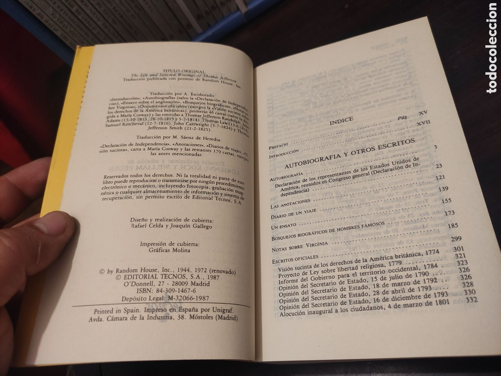 Libros de segunda mano: AUTOBIOGRAF&Iacute;A Y OTROS ESCRITOS - THOMAS JEFFERSON - Foto 9