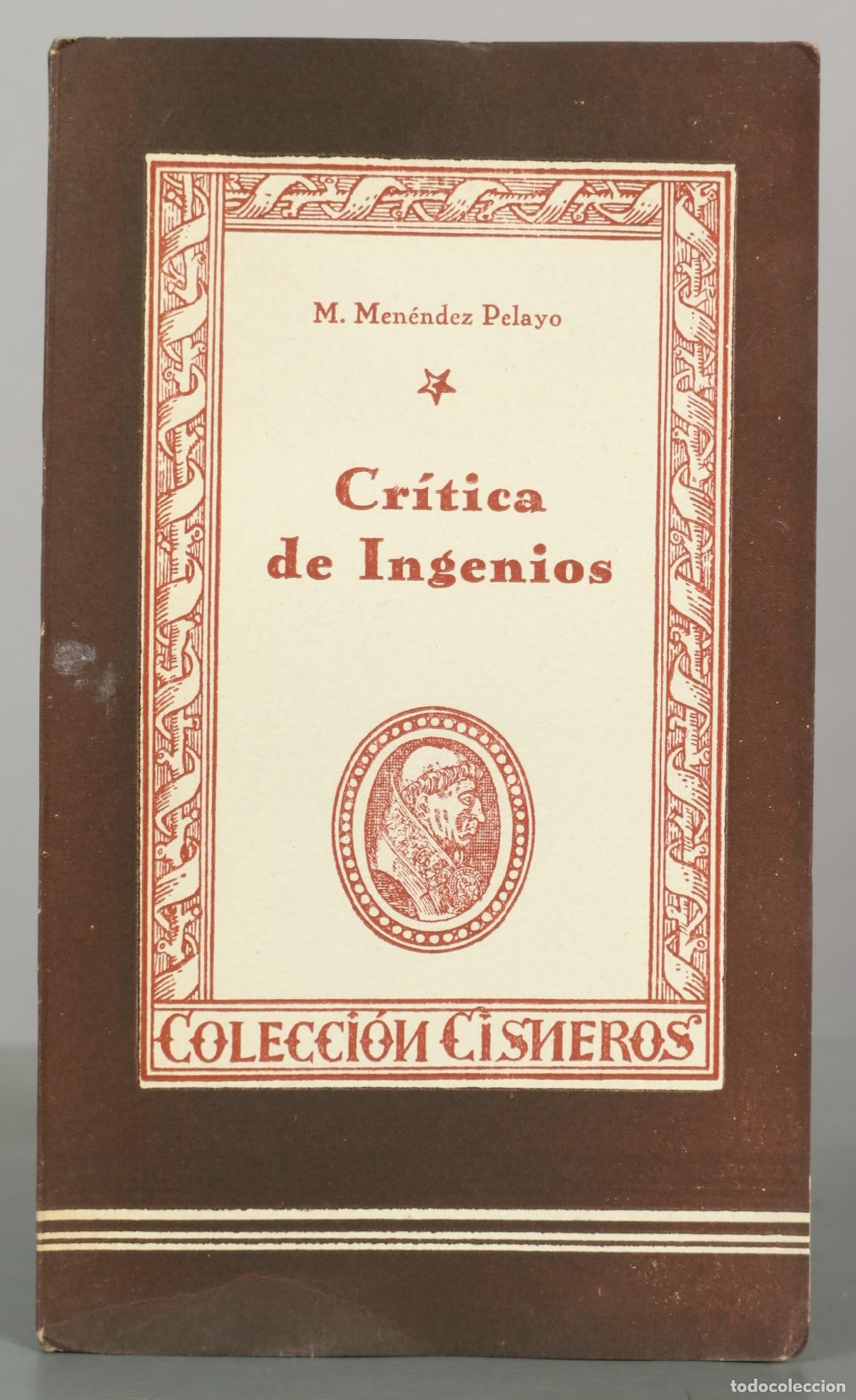 Libros de segunda mano: Cr&iacute;tica de ingenios - Marcelino Men&eacute;ndez Pelayo - Ediciones Atlas