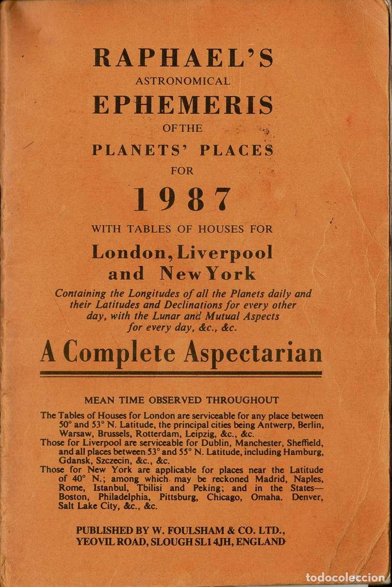 Libros de segunda mano: Raphael's Astronomical Ephemeris of the Planets' Places for 1987