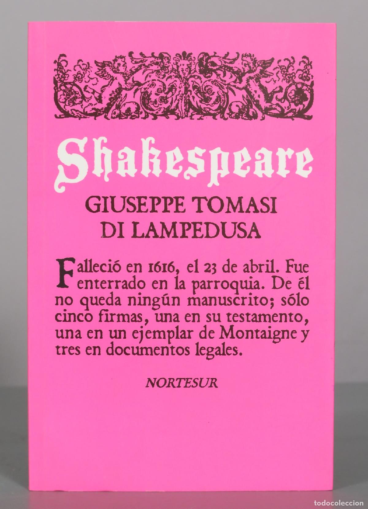 Libros de segunda mano: Shakespeare LAMPEDUSA NORTESUR