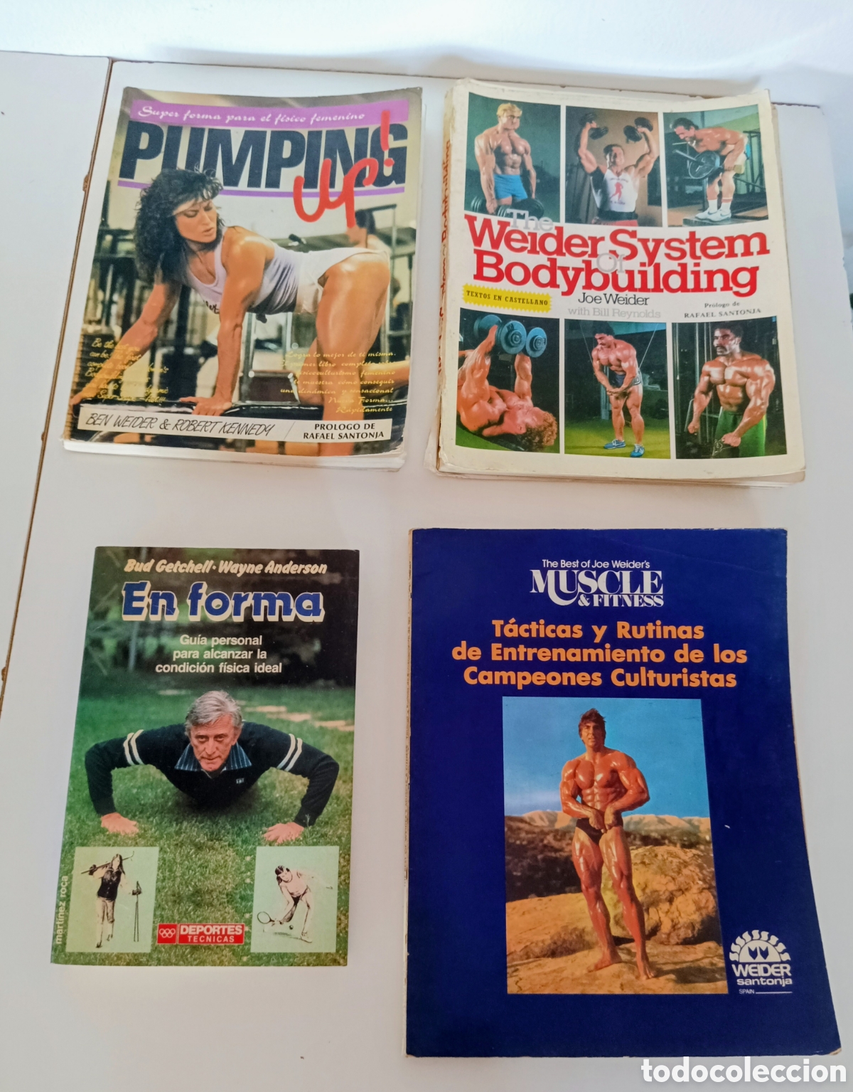 Libros de segunda mano: 4 Libros: MUSCLE&Fitness, The WeiderSystem Bodybuilding, Pumping Up! y En Forma