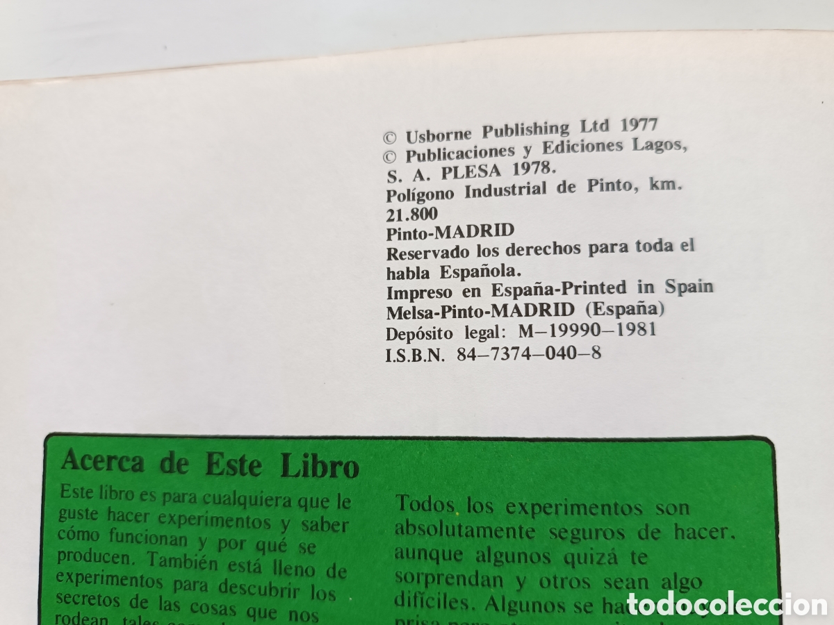 Libros de segunda mano: COMO HACER EXPERIMENTOS - Ediciones Plesa, SM Ediciones (1981) - Foto 4